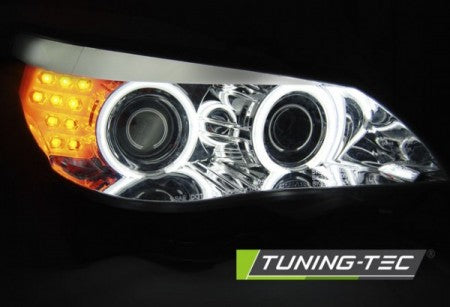 Fari Anteriori ANGEL EYES CCFL CHROME Indicatori LED per BMW Serie 5 E60/E61 03-07