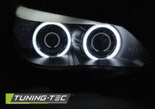 Load image into Gallery viewer, Fari Anteriori ANGEL EYES CCFL Neri Indicatori LED per BMW Serie 5 E60/E61 03-07