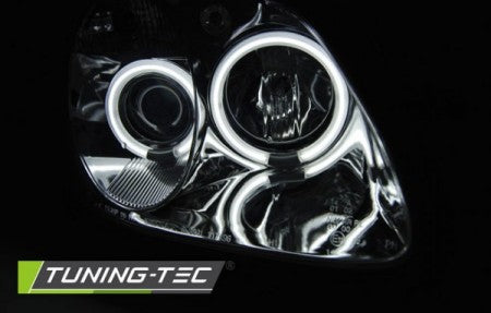 Fari Anteriori ANGEL EYES CCFL CHROME per MERCEDES R170 SLK 04.96-04