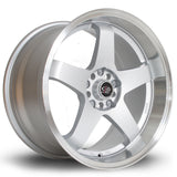 Cerchio in Lega Rota GTR-D 18x9.5 5x114.3 ET25 Silver Polished Lip