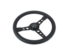 Volante Sportivo Vigor Monte Carlo Razze Nere Pelle Nera BK Stitch Profondo 20mm Diametro 350mm - em-power.it