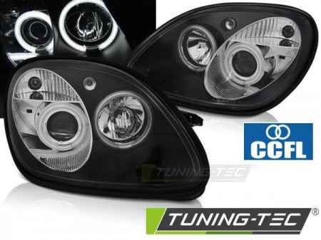 Fari Anteriori ANGEL EYES CCFL Neri per MERCEDES R170 SLK 04.96-04