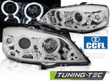 Fari Anteriori per OPEL ASTRA G 09.97-02.04 ANGEL EYES CCFL CHROME