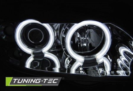 Fari Anteriori per OPEL ASTRA G 09.97-02.04 ANGEL EYES CCFL CHROME