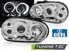 Load image into Gallery viewer, Fari Anteriori ANGEL EYES CCFL CHROME per VW GOLF MK4 09.97-09.03