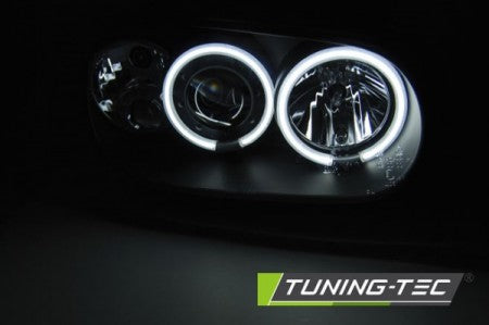 Fari Anteriori ANGEL EYES CCFL Neri per VW GOLF MK4 09.97-09.03