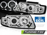 Fari Anteriori ANGEL EYES CCFL CHROME per VW PASSAT B5 3B 11.96-08.00