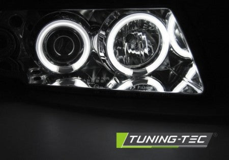 Fari Anteriori ANGEL EYES CCFL CHROME per VW PASSAT B5 3B 11.96-08.00