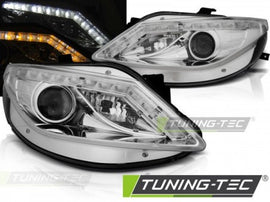 Fari Anteriori DAYLIGHT CHROME con Indicatori LED per SEAT IBIZA 6J 06.08-12