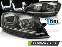 Carica l&#39;immagine nel visualizzatore di Gallery, Fari Anteriori U-LED LIGHT DRL Neri per VW GOLF MK7 11.12-17