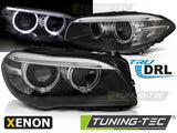 Fari Anteriori XENON ANGEL EYES LED DRL Neri per BMW Serie 5 F10 F11 10-07.13