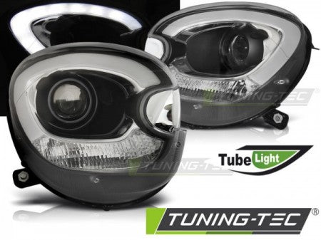 Fari Anteriori TUBE LIGHT Neri per BMW MINI (COOPER) R60 R61 COUNTRYMAN 10-14