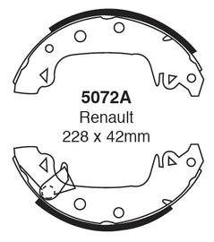 Ganascia Freno EBC Posteriore DACIA 1300 1.3 Cv  dal 1972 al 1983 Pinza  Diametro disco 0mm