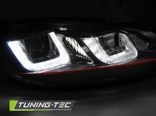 Load image into Gallery viewer, Fari Anteriori U-LED LIGHT DRL Neri Rossi LINE per VW GOLF MK6 08-12