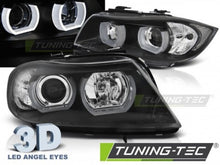 Load image into Gallery viewer, Fari Anteriori U-LED LIGHT 3D Neri per BMW Serie 3 E90/E91 03.05-08.0