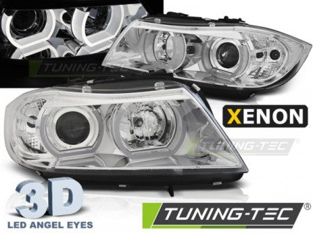 Fari Anteriori XENON U-LED LIGHT 3D CHROME per BMW Serie 3 E90/E91 03.05-08.08