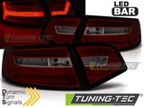 Fanali Posteriori LED BAR Rossi SMOKE sequenziali per AUDI A6 C6 08-11 SEDAN