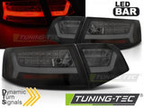 Fanali Posteriori LED BAR Neri SMOKE sequenziali per AUDI A6 C6 08-11 SEDAN