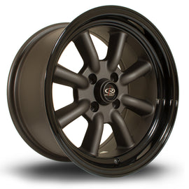 Cerchio in Lega Rota RKR 15x8 4x100 ET0 Gunmetal Gloss Black Lip