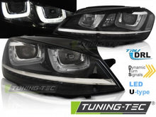 Load image into Gallery viewer, Fari Anteriori U-LED LIGHT DRL Neri per VW GOLF MK7 11.12-17