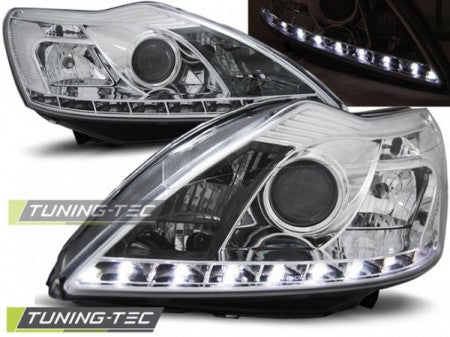 Fari Anteriori per FORD FOCUS MK2 02.08-10 DAYLIGHT CHROME W/M