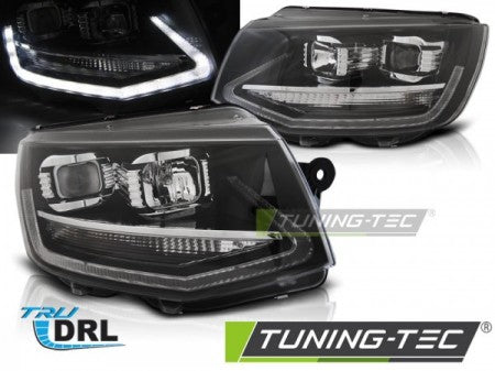 Fari Anteriori TRUE DRL Neri per VW T6 15-19