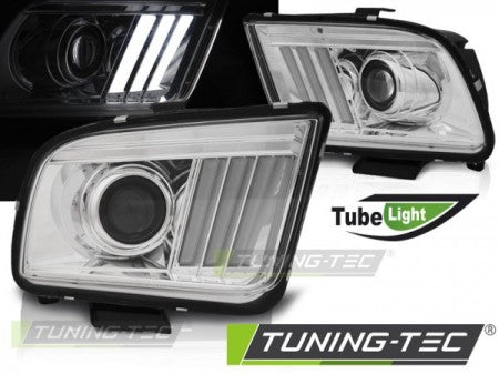 Fari Anteriori per FORD MUSTANG 04-09 TUBE LIGHT CHROME