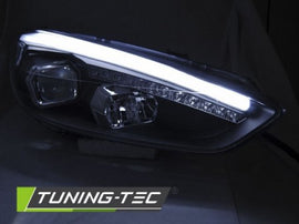 Fari Anteriori per FORD FOCUS MK3 15-18 Neri DRL LED