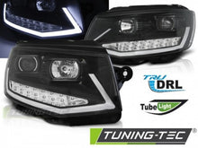 Load image into Gallery viewer, Fari Anteriori TUBE LIGHT DRL Neri CHROME per VW T6 15-19