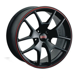 Cerchio in Lega XXR 518 15x5.5 ET40 5x114.3 MATT BLACK+ RED PINLINE