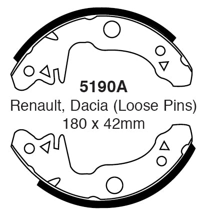 Ganascia Freno EBC Posteriore DACIA 1300 1.3 Cv  dal 1972 al 1983 Pinza  Diametro disco 0mm