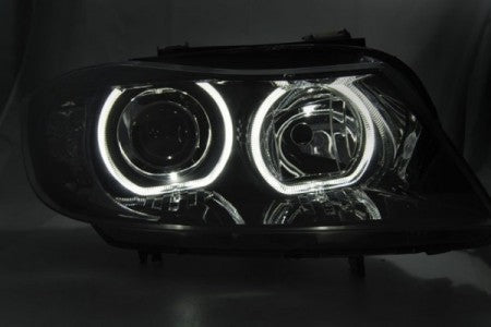 Fari Anteriori ANGEL EYES Indicatori LED Neri per BMW Serie 3 E90/E91 03.05-11