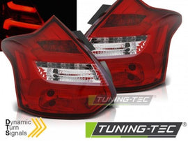 Fanali Posteriori per FORD FOCUS MK3 11-10.14 HATCHBACK Rossi Bianchi LED BAR sequenziali
