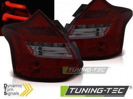 Fanali Posteriori per FORD FOCUS MK3 11-10.14 HATCHBACK Rossi SMOKE LED BAR sequenziali