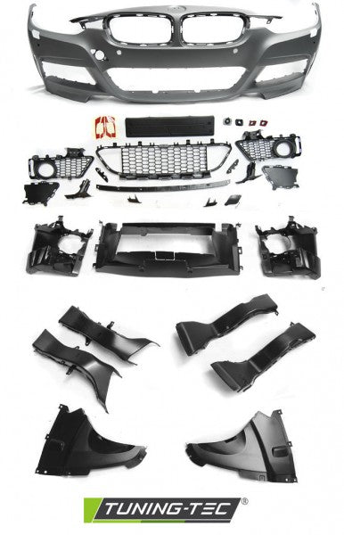 Paraurti Anteriore Sportivo STYLE con Fori Sensori di Parcheggio per BMW Serie 3 F30 / F31 10.11-