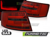 Fanali Posteriori LED BAR Rossi SMOKE per AUDI A6 C6 SEDAN 04.04-08 6-PIN