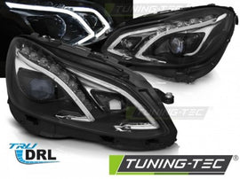 Fari Anteriori TRUE DRL Neri per MERCEDES Classe E W212 13-16