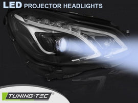 Fari Anteriori TRUE DRL Neri per MERCEDES Classe E W212 13-16