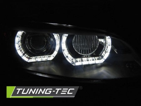 Fari Anteriori XENON ANGEL EYES LED Neri per BMW Serie 3 E92/E93 06-10