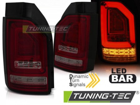 Fanali Posteriori LED BAR Rossi SMOKE sequenziali per VW T6 15-19 OEM LED