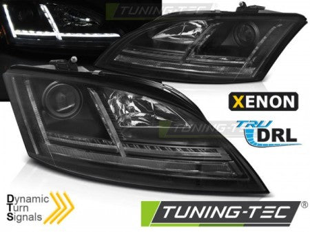 Fari Anteriori XENON LED DRL Neri sequenziali per AUDI TT 8J 06-10