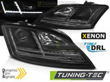 Fari Anteriori XENON LED DRL Neri sequenziali per AUDI TT 8J 06-10