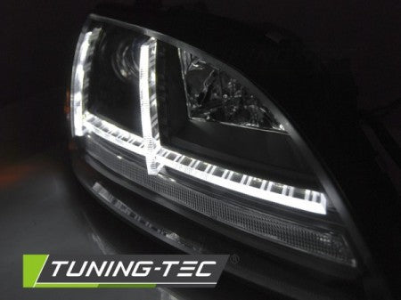 Fari Anteriori XENON LED DRL Neri sequenziali per AUDI TT 8J 06-10