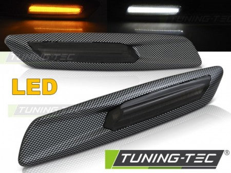 Frecce Parafanghi SMOKE LED CARBON F10 STYLE per BMW Serie 5 E60/ Serie 3 E90/ E92/ Serie 1 E82