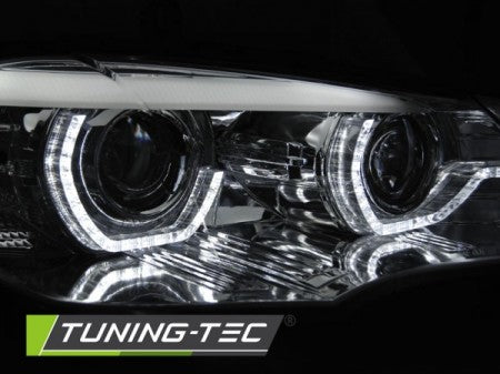 Fari Anteriori XENON ANGEL EYES LED DRL CHROME per BMW X5 E70 07-10