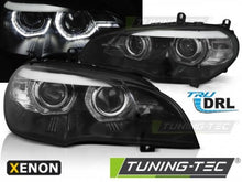 Load image into Gallery viewer, Fari Anteriori XENON ANGEL EYES LED DRL Neri per BMW X5 E70 07-10