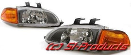 Honda Civic EG 92-95 2/3D Fari Anteriori Neri + Frecce Amber