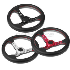 Volante Sportivo Drift Deep Dish 350mm 75mm Pelle