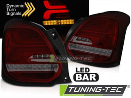 Fanali Posteriori per SUZUKI SWIFT VI 17- Rossi SMOKE LED SEQ