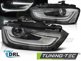 Fari Anteriori TRUE DRL Neri per AUDI A4 B8 12-15